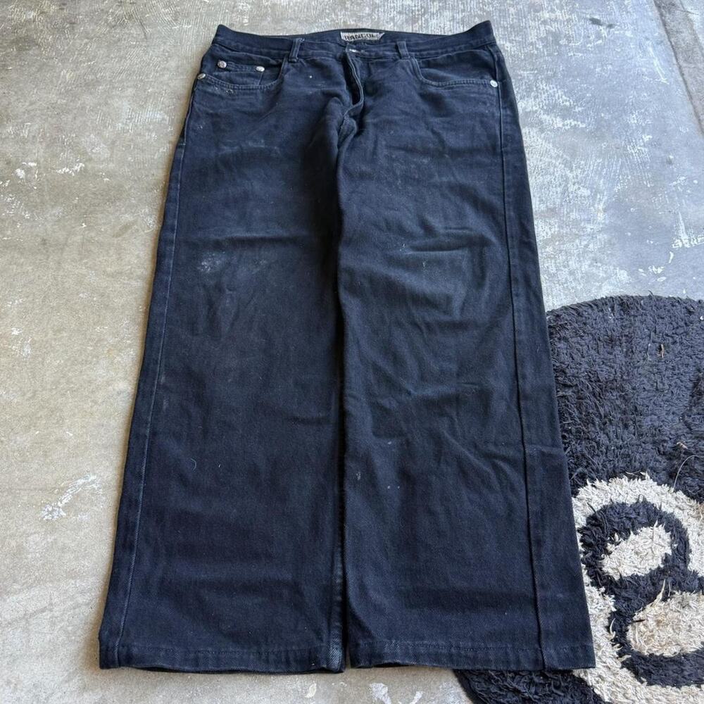 American Vintage Black Relaxed Wide-Leg Jeans